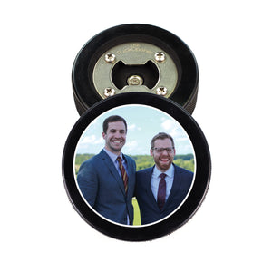 Hockey Puck Bottle Opener with Photo Design