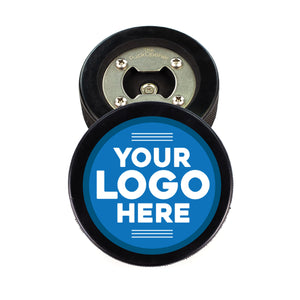 Hockey Puck Bottle Opener with Team Logo Design