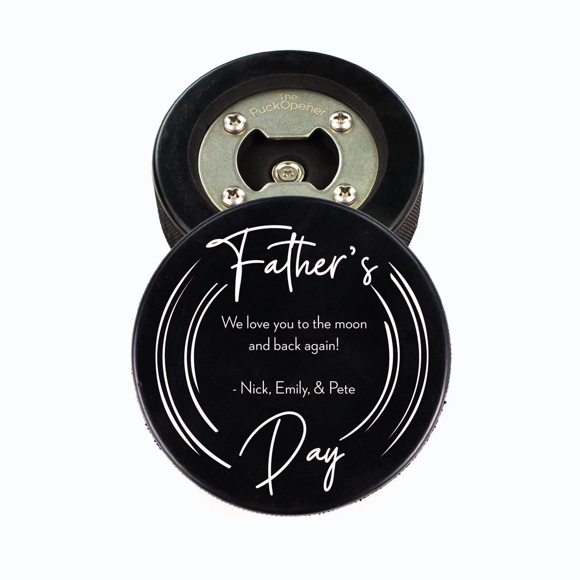 Hockey Puck Bottle Opener, Happy Father's Day