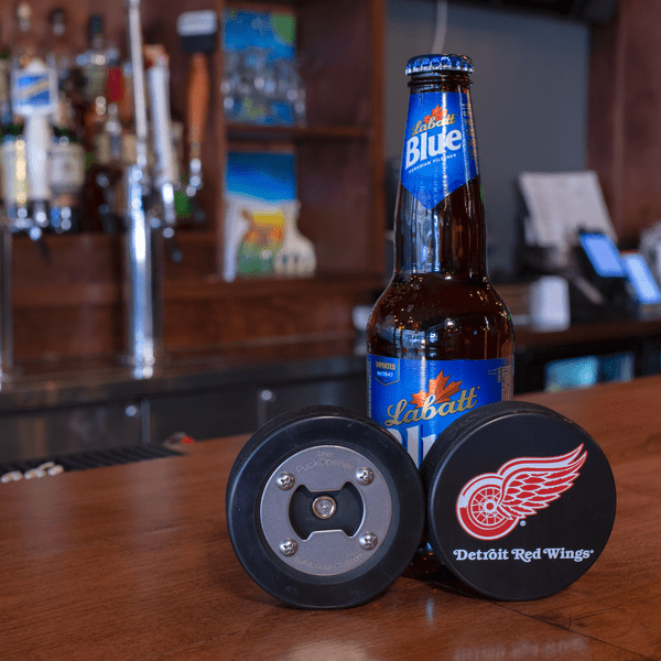 Detroit Red Wings | Bottle Opener made from a Real Hockey Puck