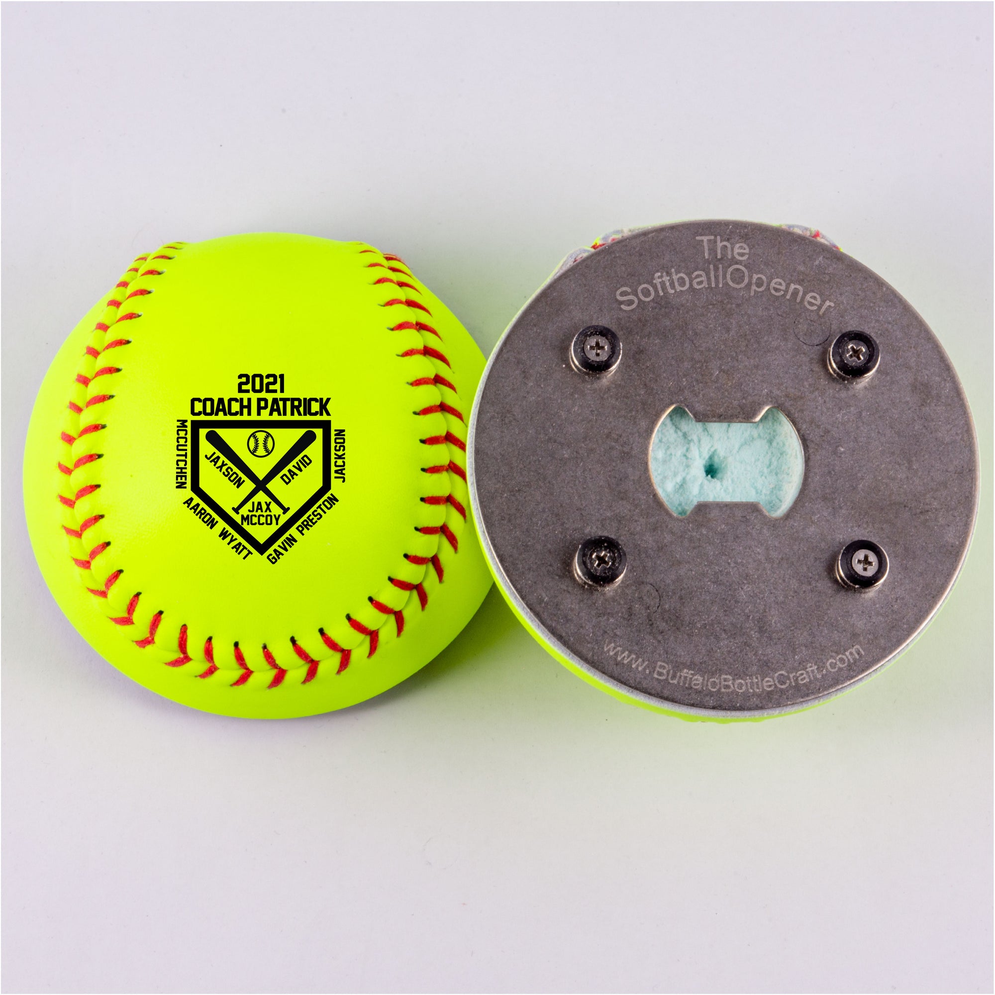 Softball Opener with Home Plate with Player Names Design