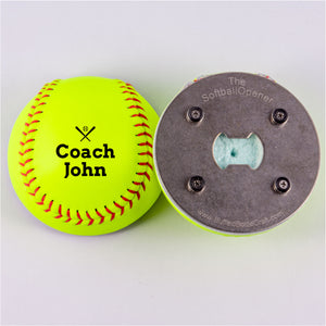 Softball Opener with Coach with Baseball Bats Design