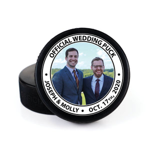 Printed Hockey Puck with Official Wedding Puck Photo Design
