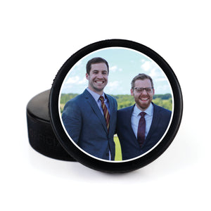 Printed Hockey Puck with Wedding Photo Design