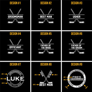 Printed Hockey Puck Design Grid, Designs 1-9