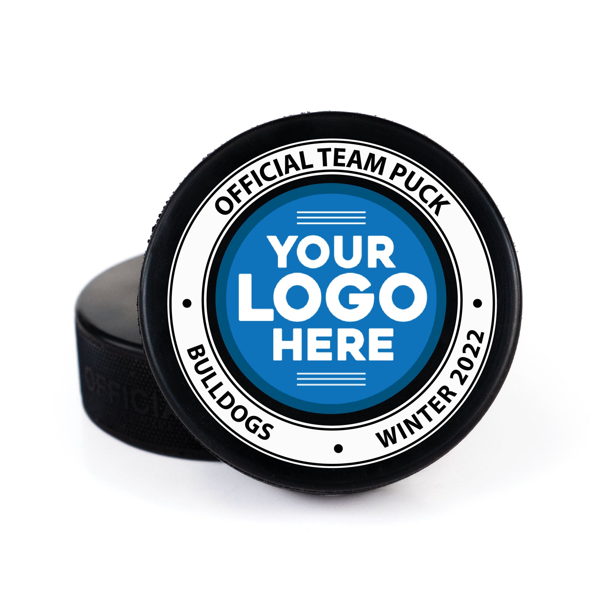 Printed Hockey Puck with Official Team Puck Logo Design