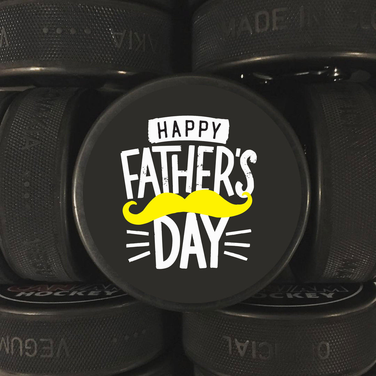 Printed Puck with Happy Father's Day Design