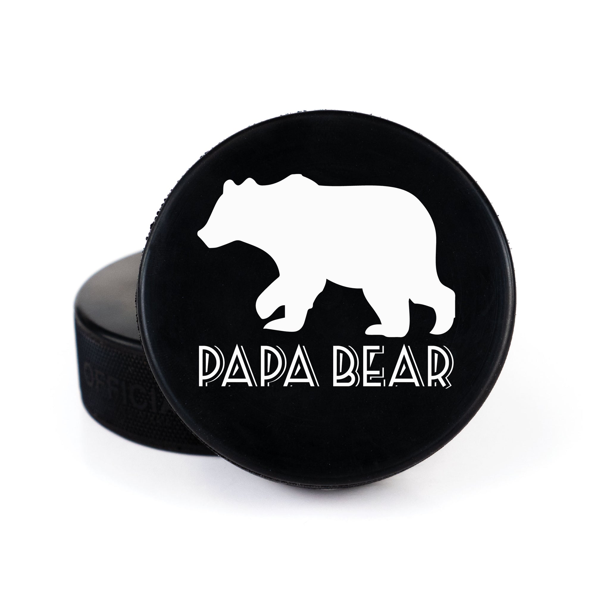 Printed Puck with Papa Bear Design