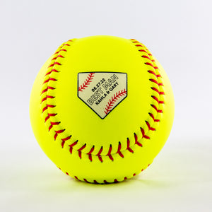 Printed Softball with Home Plate Couple Names, Wedding Party Role, Wedding Date Design