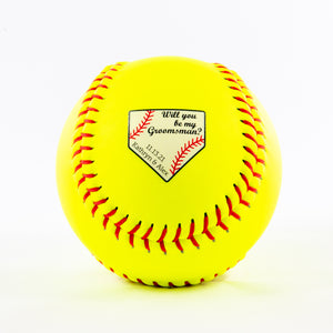 Printed Softball with Will You Be My? Design