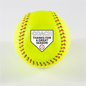 Printed Softball with Coach Great Season Design