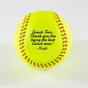 Printed Softball with Personal Message Design
